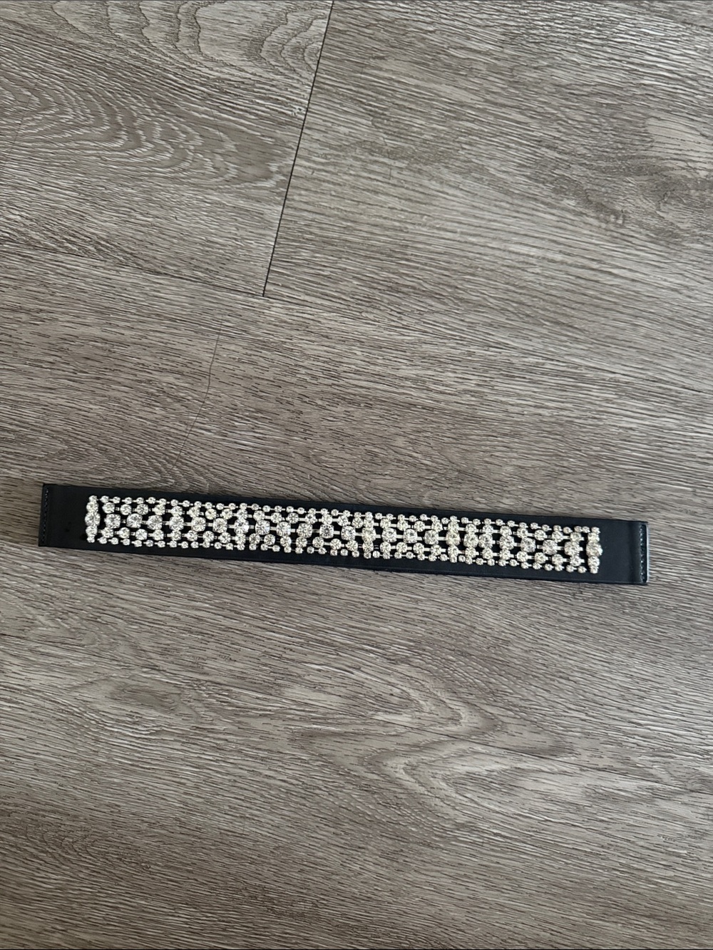 Venus Black Rhinestone Studded Elastic Belt